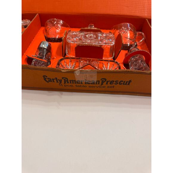 Vintage Early American Prescut 11 Pc Table Service Set Anchor Hocking 700/720 - Picture 6 of 7